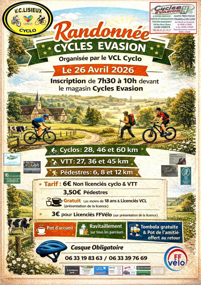 RANDONNEE CYCLES EVASION organisée par le VCL section cyclos