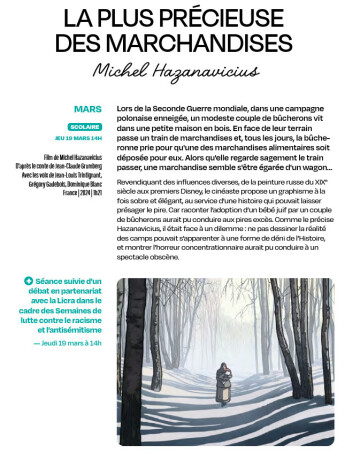 ciné débat "La plus précieuse des marchandises"