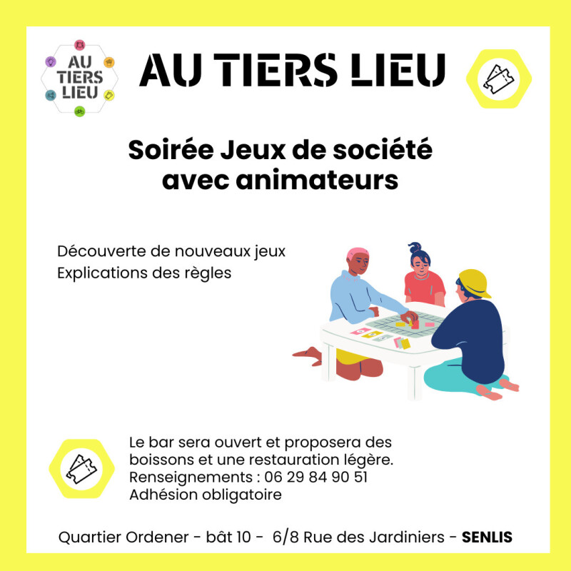 Les Soirées jeux de société du Tiers Lieu