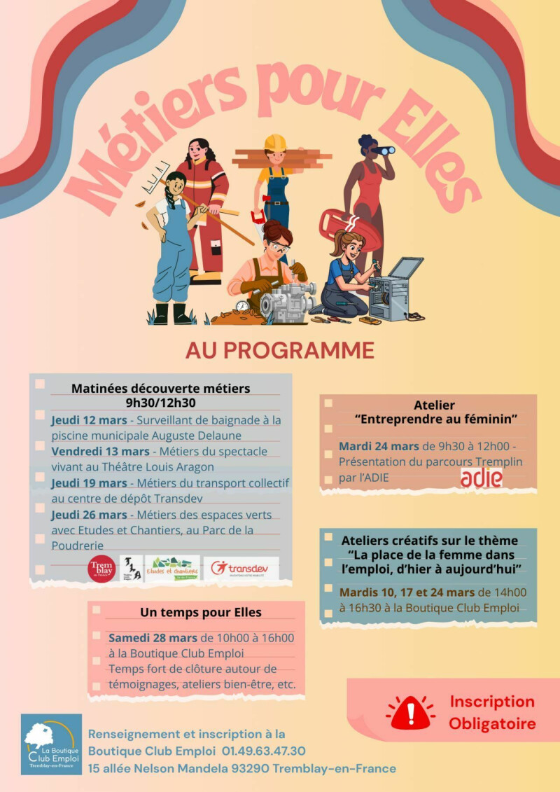 Top départ de la programmation 𝑴𝒆́𝒕𝒊𝒆𝒓𝒔 𝒑𝒐𝒖𝒓 𝒆𝒍𝒍𝒆𝒔 à la Boutique Club Emploi