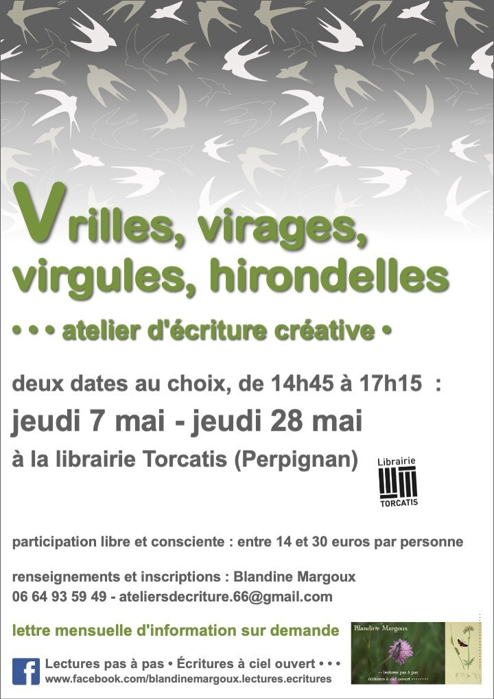 "Vrilles, virages, virgules, hirondelles" • Atelier d'écriture créative