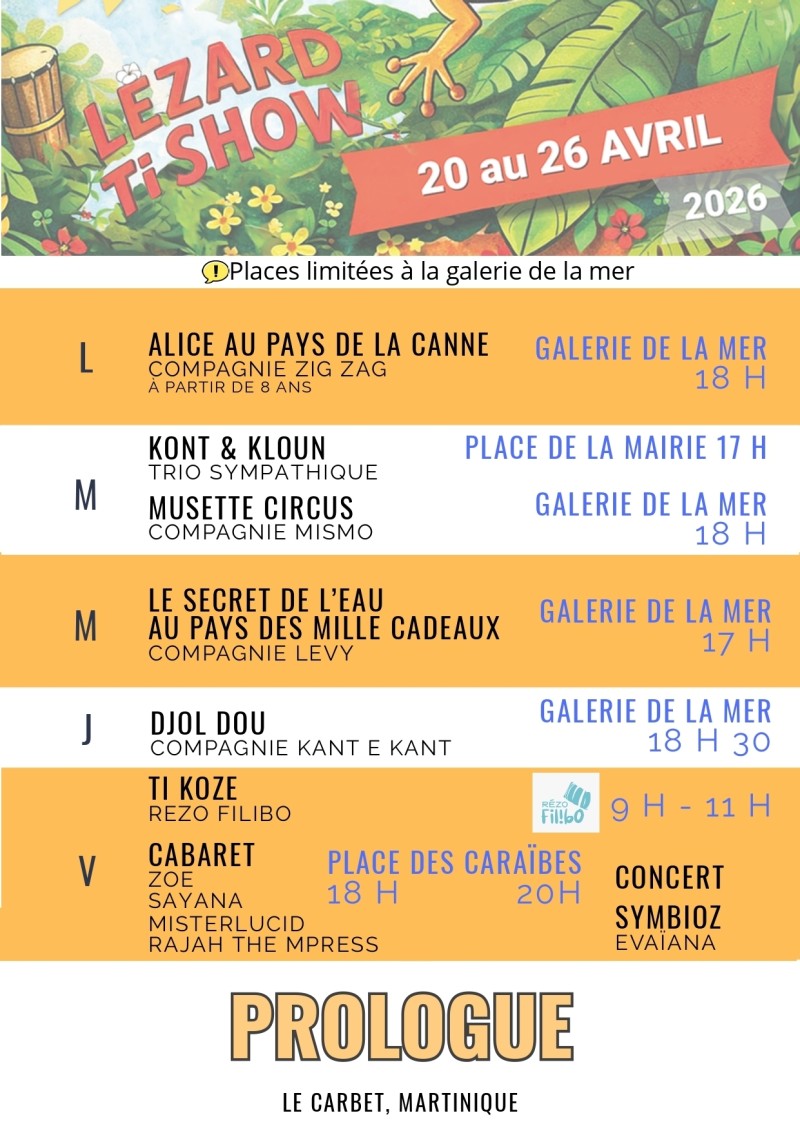 [Arts de rue (musique, danse, théâtre, cirque, ...)] FESTIVAL LÉZARD TI SHOW 15ᵉ édition