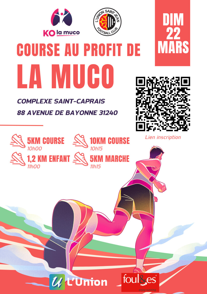 Course solidaire au profit de la mucoviscidose à L’Union - Dimanche 22 mars