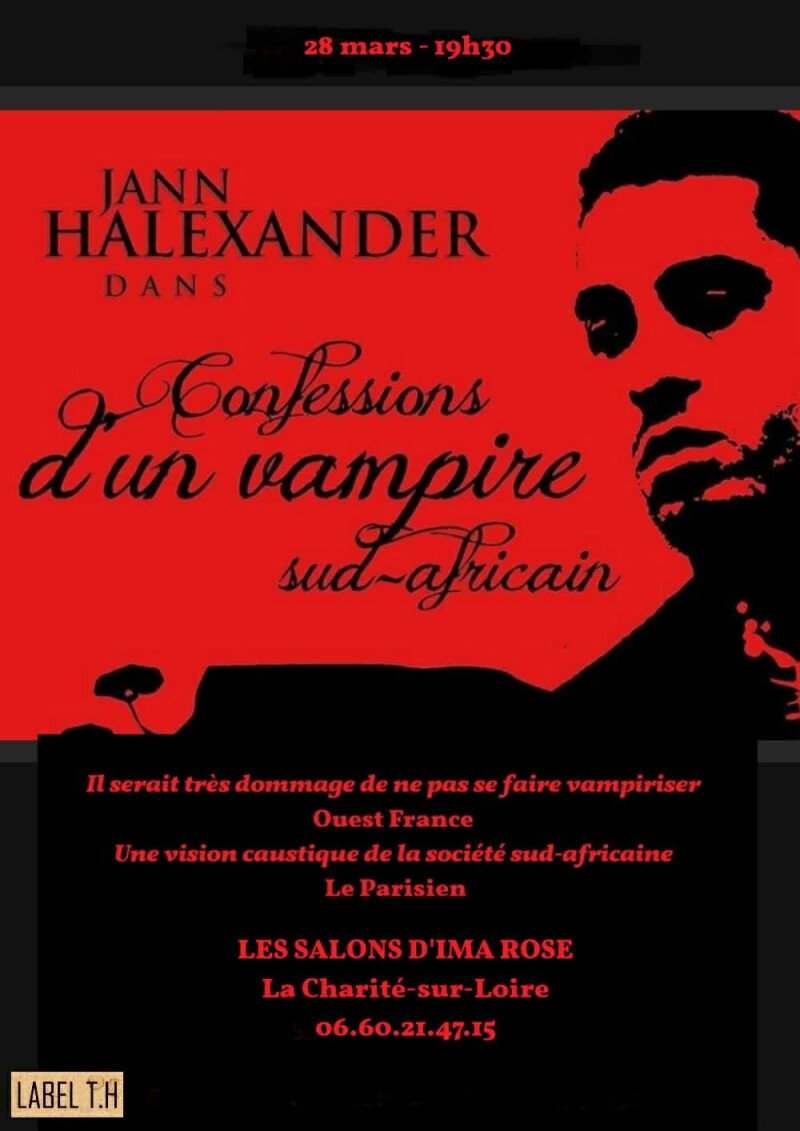Jann Halexander 'Confessions d'un Vampire Sud-Africain' à la Charité-sur-Loire