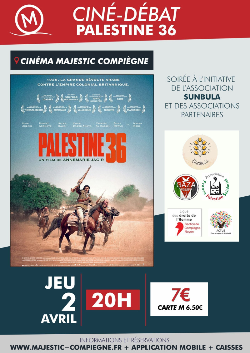 Projection du film "PALESTINE 36" de ANNEMARIE JACIR
