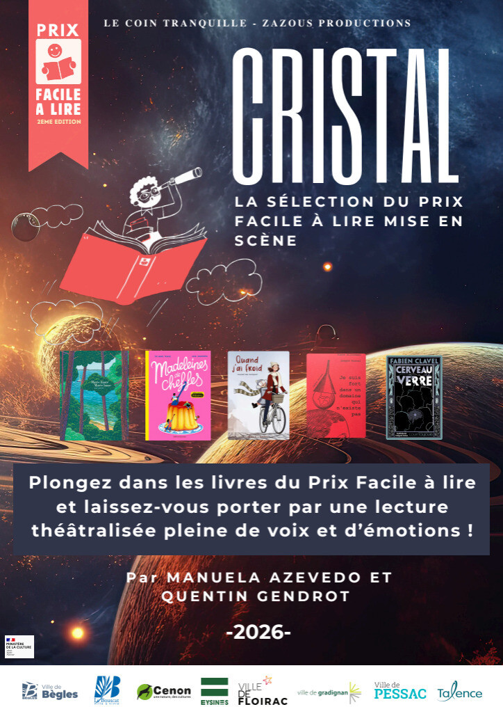 CRISTAL la sélection du prix facile à lire 2026 mise en scène