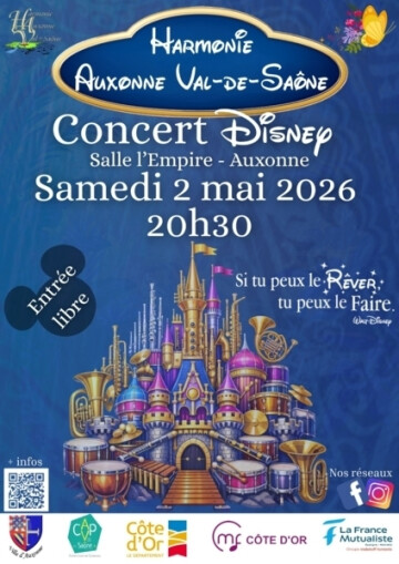 Concert Disney - samedi 02 mai 2026  - 20h30 - Salle l'Empire à Auxonne