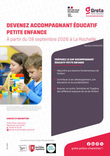 Formation CAP Accompagnant éducatif petite enfance à La Rochelle