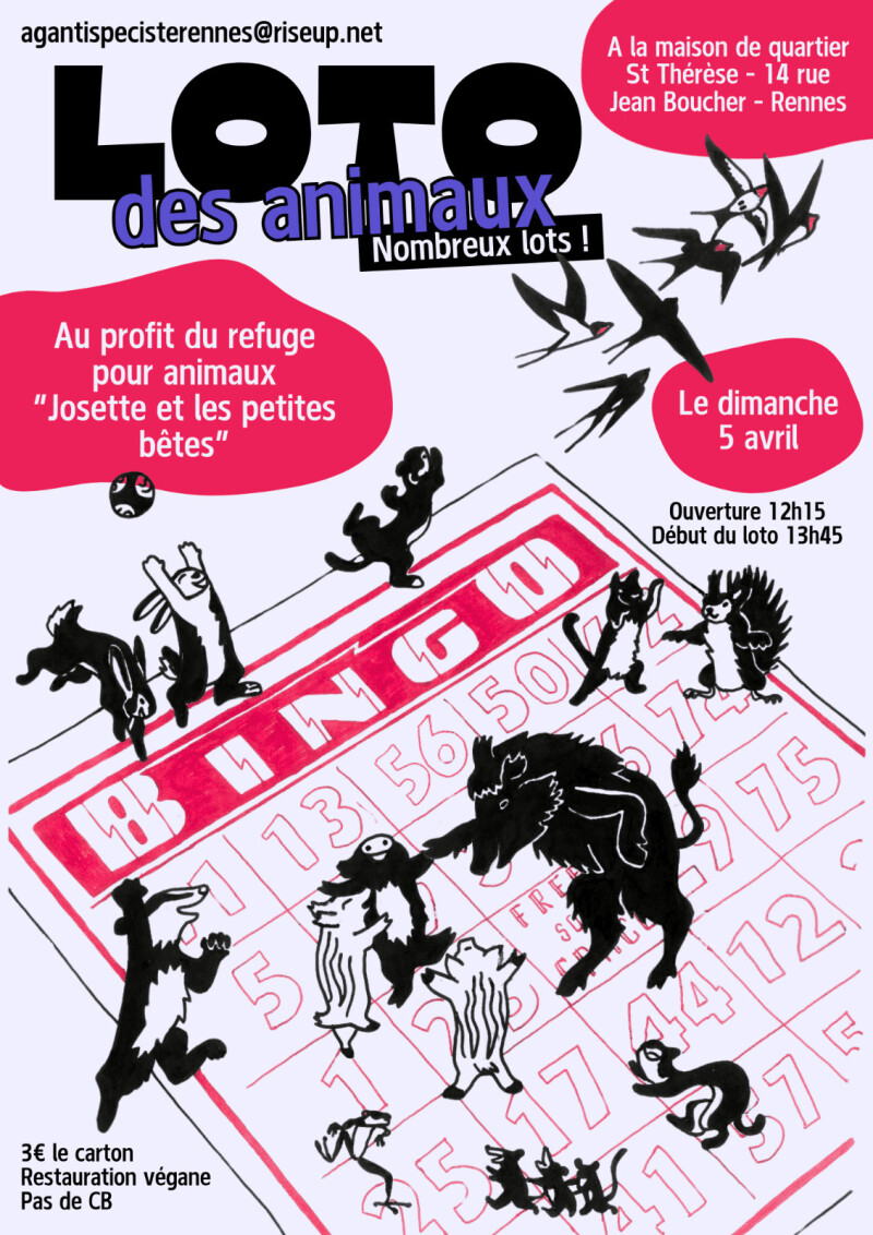 Loto des animaux festif et caritatif
