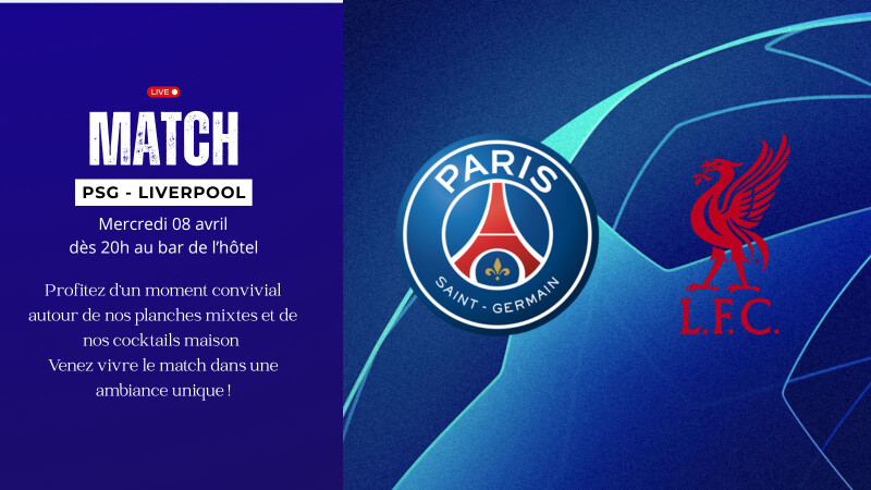 Soirée Football PSG/ Liverpool match en direct au Gaée à La Rochelle !