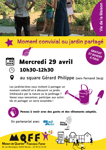 Moment convivial au jardin partagé