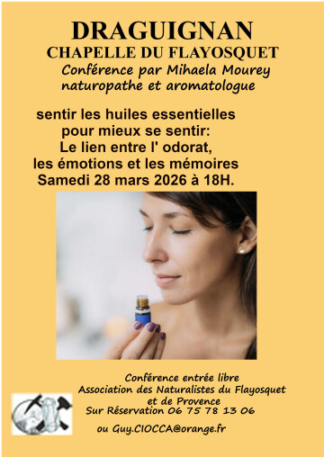 Conférence : Sentir les huiles essentielles pour mieux se sentir : le lien entre l'odorat, les émotions et les mémoires