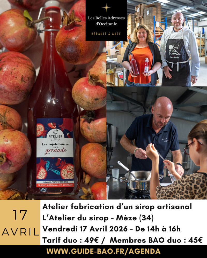 Atelier fabrication de sirop artisanal à Mèze