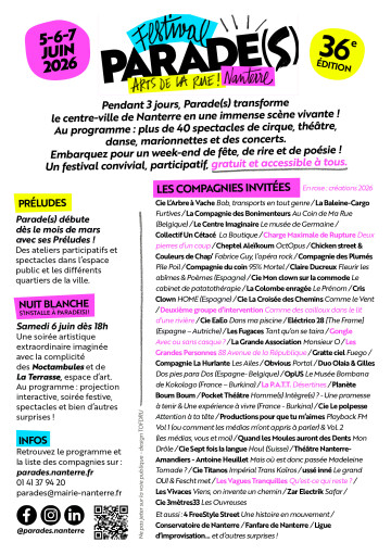 Parade(s), Festival des arts de la rue de la Ville de Nanterre