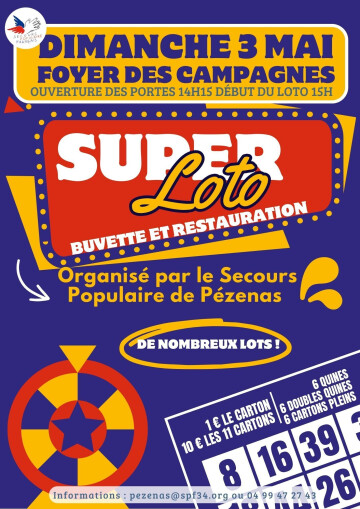 Loto du Secours Populaire Français, comité de Pézenas