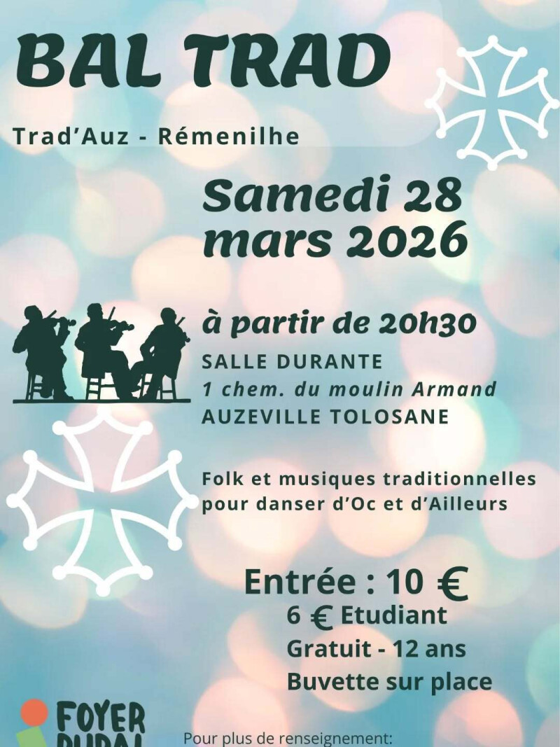 Bal TRAD à AUZEVILLE TOLOSANE - Samedi 23 Mars 20h30