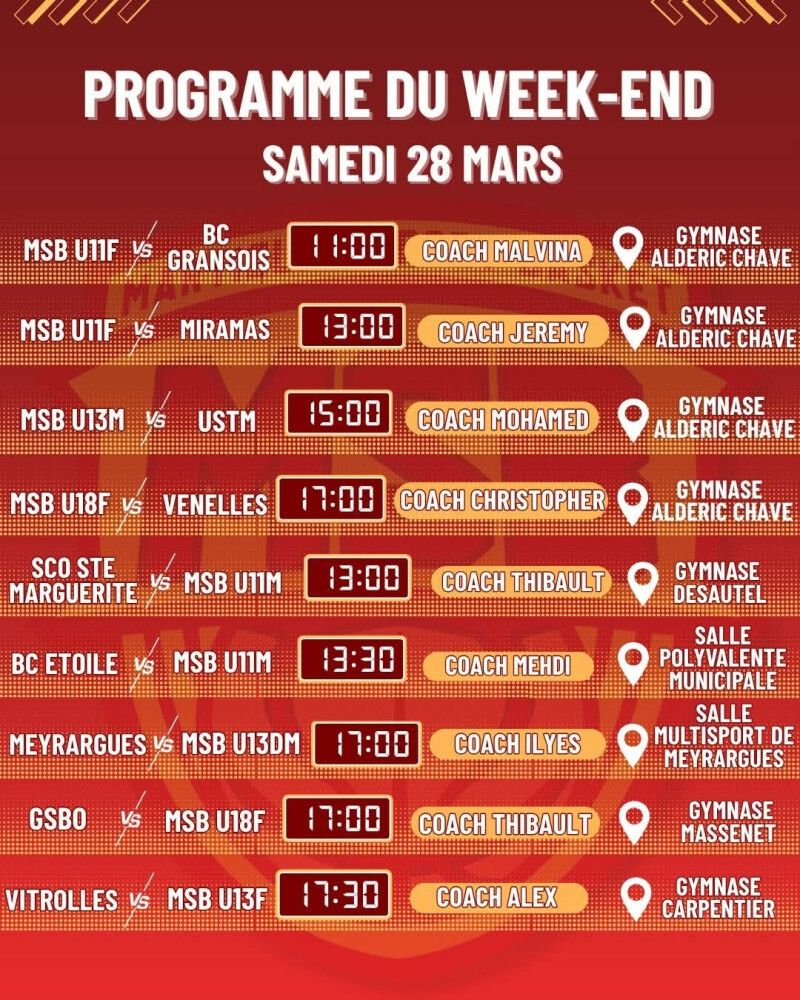 BASKET. AGENDA DU WEEK-END