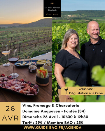 Visite et dégustation de vins au Domaine Anqueven à Fontès