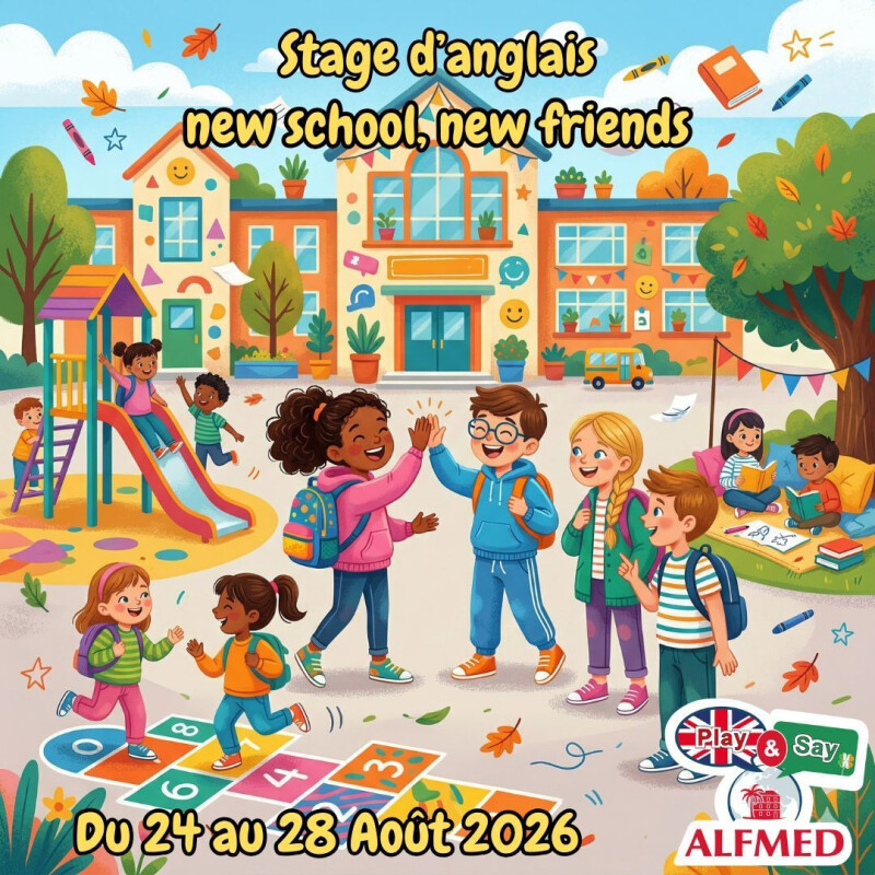 Stage d'anglais PLAY & SAY (6-11 ans) - New School, New Friends