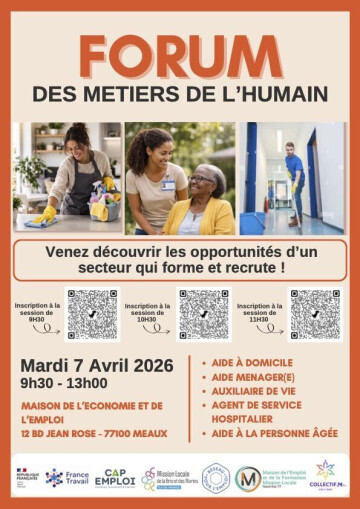 Forum des métiers de l'humain mardi 7 avril à Meaux