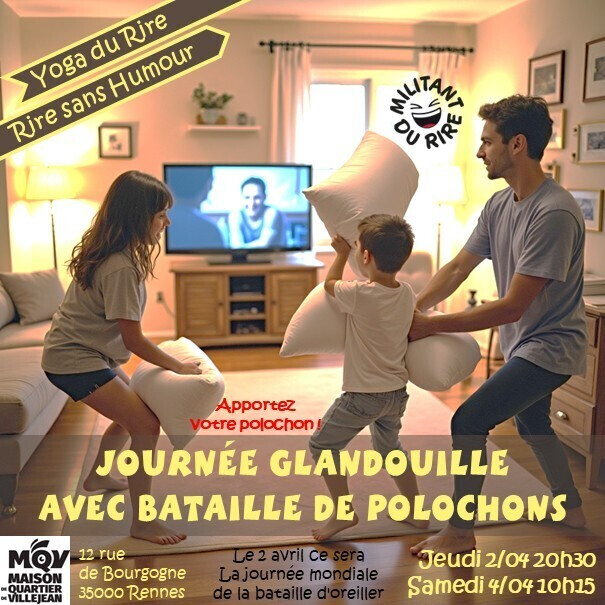 Yoga du Rire : Glandouille avec bataille de polochon