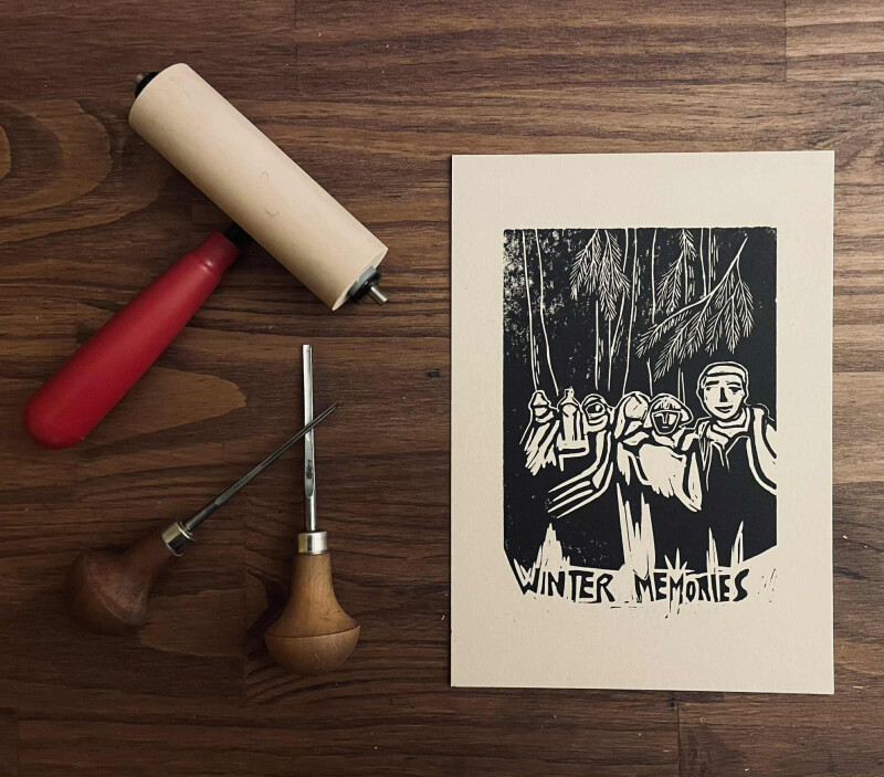 Les paysages en linogravure