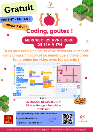 Coding Goûter - créer en binôme son jeu vidéo