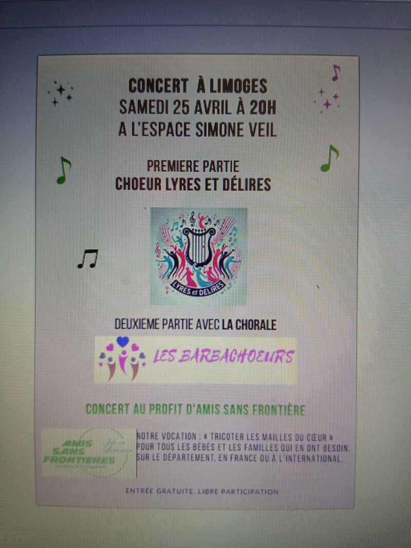 CONCERT CARITATIF AU PROFIT D'AMIS SANS FRONTIERE