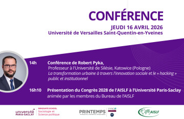 Conférence de Robert Pyka, professeur à l'Université de Silésie, Katowice (Pologne) et présentation du Congrès de l'AISLF 2028