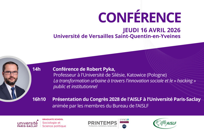 Conférence de Robert Pyka, professeur à l'Université de Silésie, Katowice (Pologne) et présentation du Congrès de l'AISLF 2028