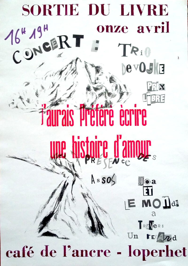 Sortie du livre "J'aurais préféré écrire une histoire d'amour"