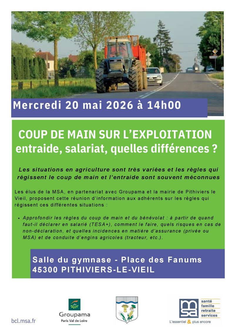 COUP DE MAIN SUR L'EXPLOITATION