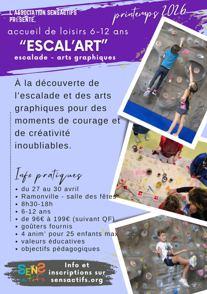 Stage loisirs 6-12 ans "Escal'art" 27-30 avril 2026