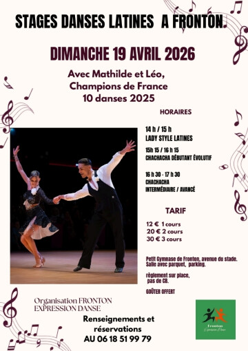 💃 Stages Danses Latines – Fronton expession danse