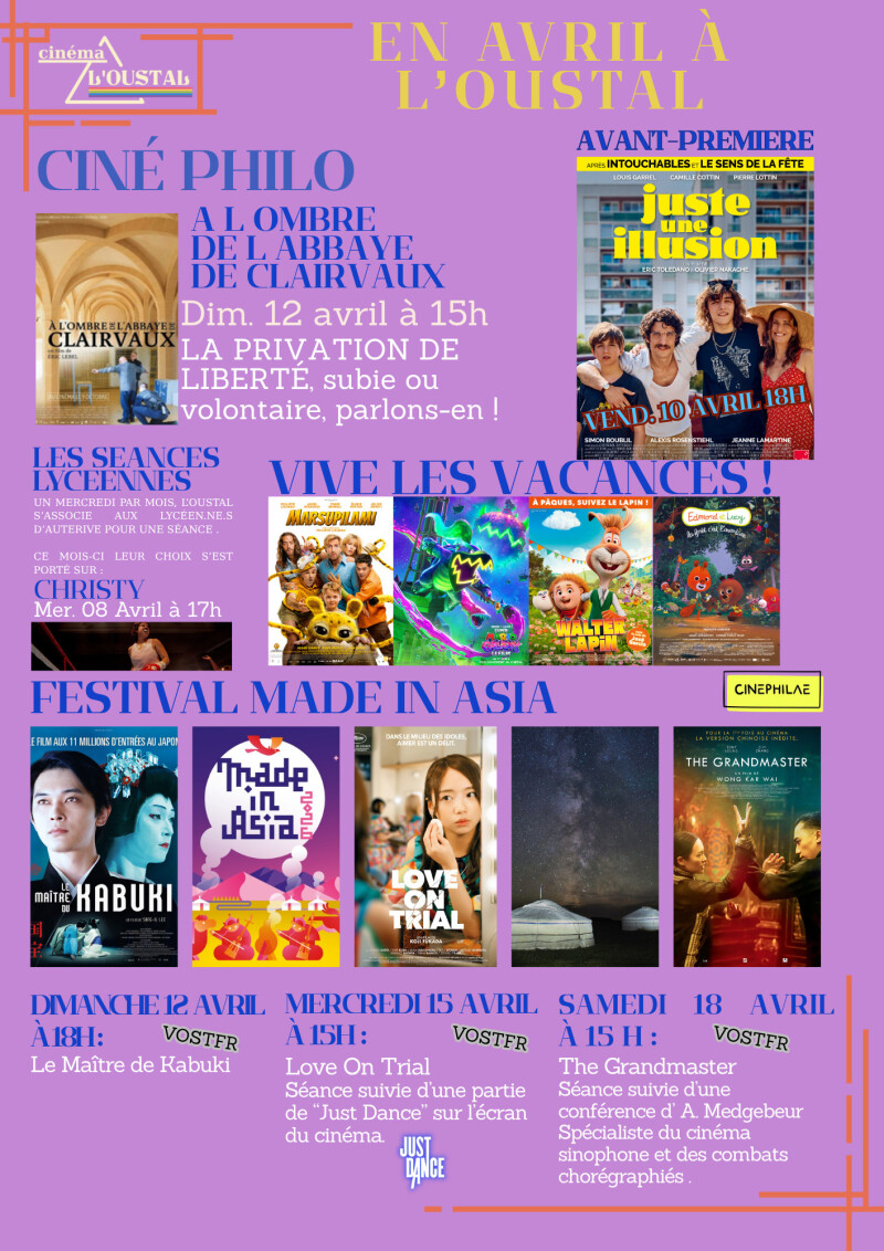 En Avril au cinéma L'Oustal Auterive