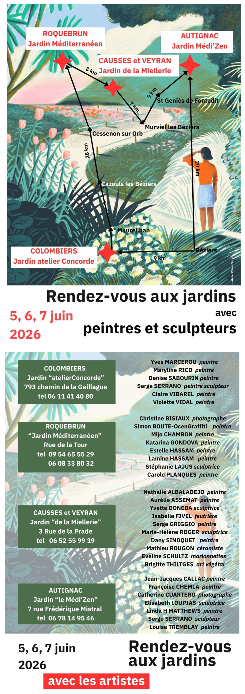 Circuit de jardins avec des artistes