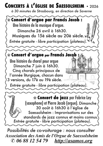 Concert d’orgue par Francis Jacob : « Une histoire du choral pour orgue ».