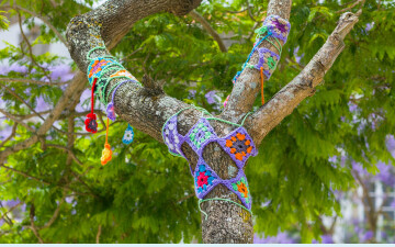 Yarn bombing