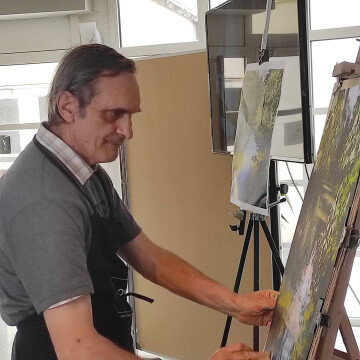 Démonstration d'artiste pastelliste