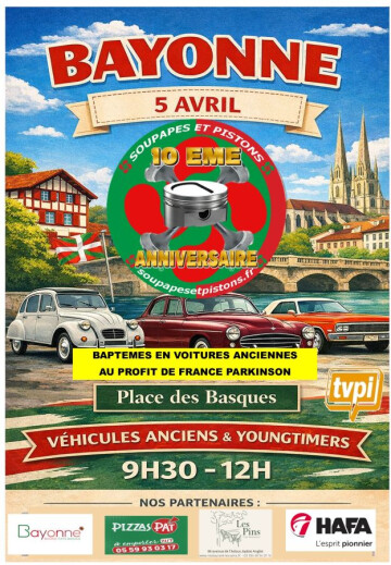 Rassemblement caritatif et baptêmes en véhicules anciens historiques