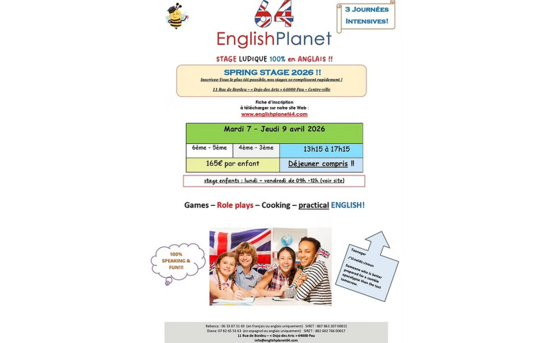 English Planet - Stage anglais collégien "Spring stage"