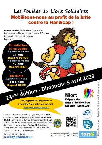 Les foulées du lions solidaires à Niort