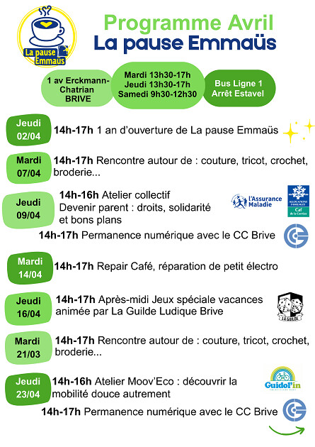 La Pause EMMAÜS : rencontre autour de couture, tricot, crochet, broderie