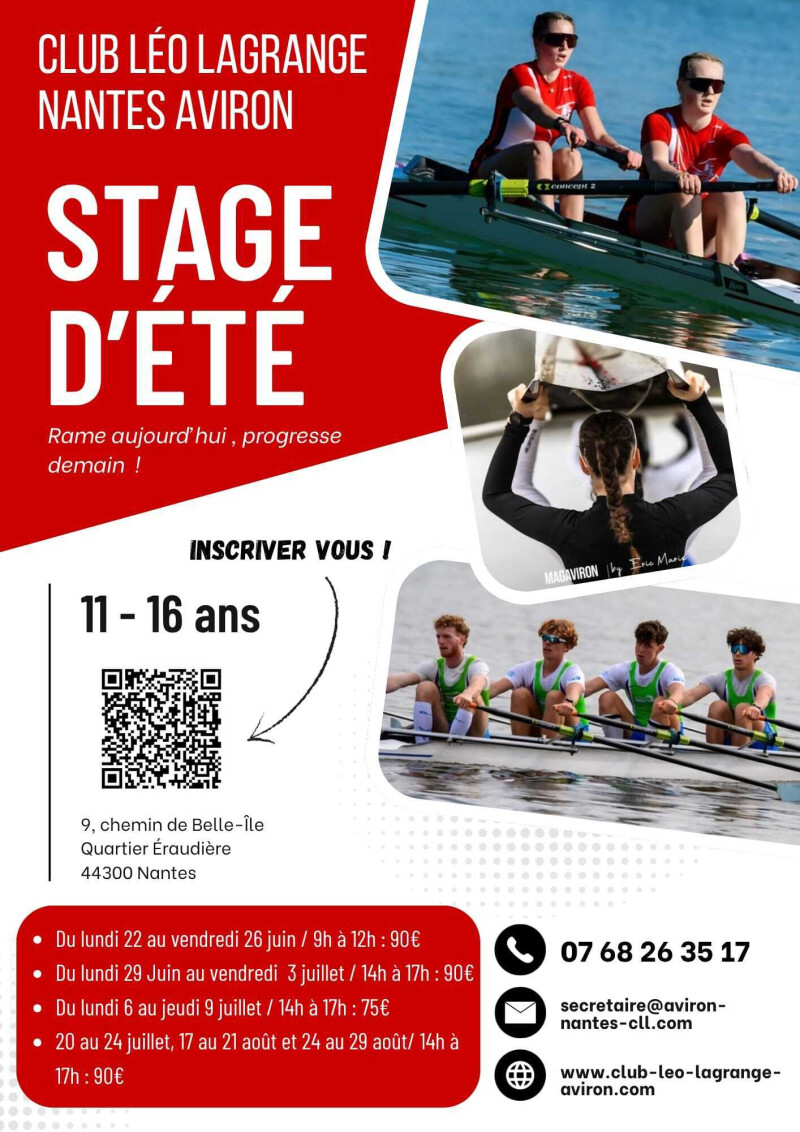 Stage d'été Aviron 2026 11-16 ans