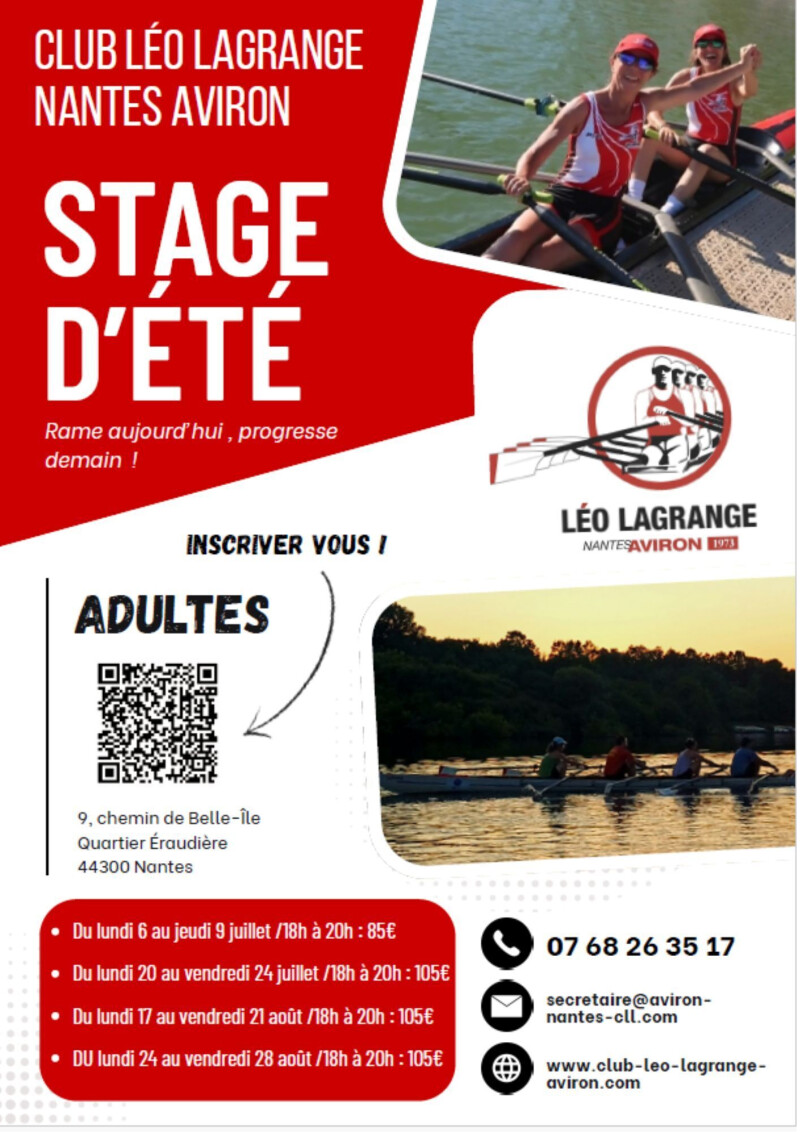 Stage d'été Aviron 2026 - Adultes