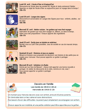 Ateliers intergénérationnels