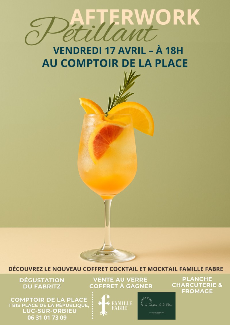 AFTERWORK Pétillant - Lancement nouveau cocktail Famille Fabre - vendredi 17 avril à 18h00