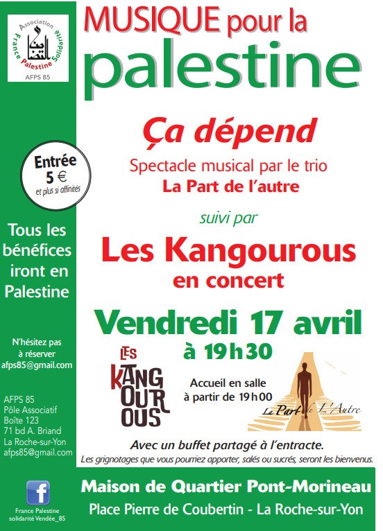 Soirée conviviale et festive au profit de la Palestine