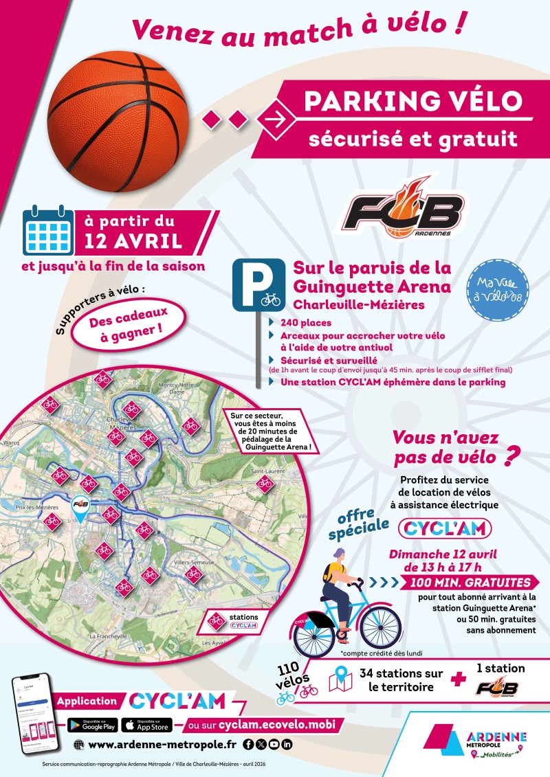 🚴‍♀️🔥 Venez au match à vélo ! 🏀