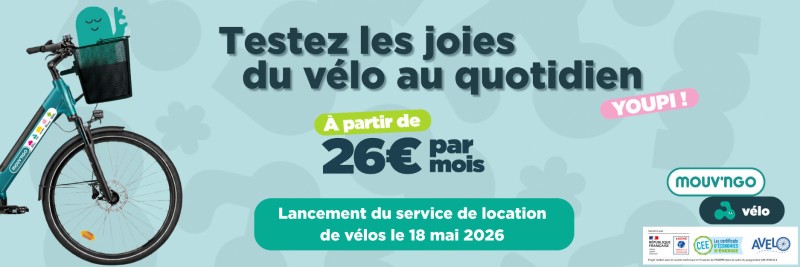 Découvrez et testez mouv'ngo vélo, service de location de vélos à Bouloire